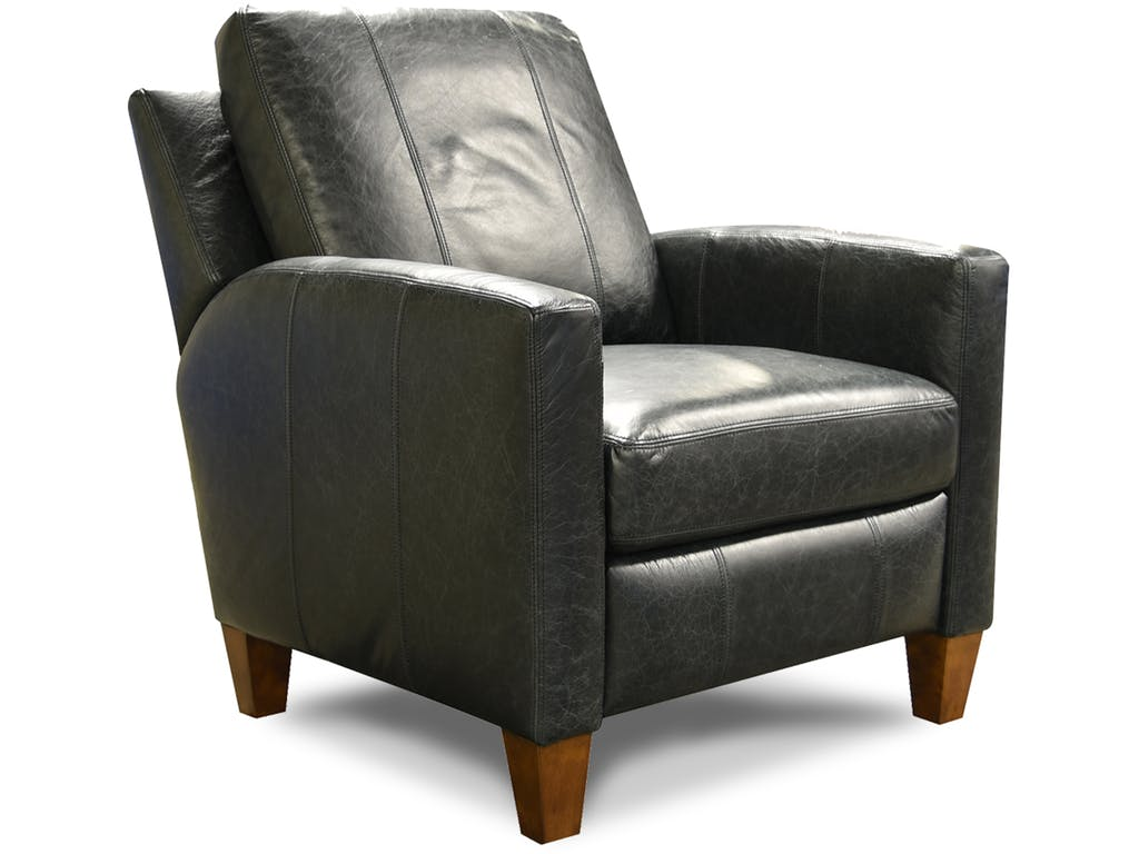 Modern Leather Recliner in Black